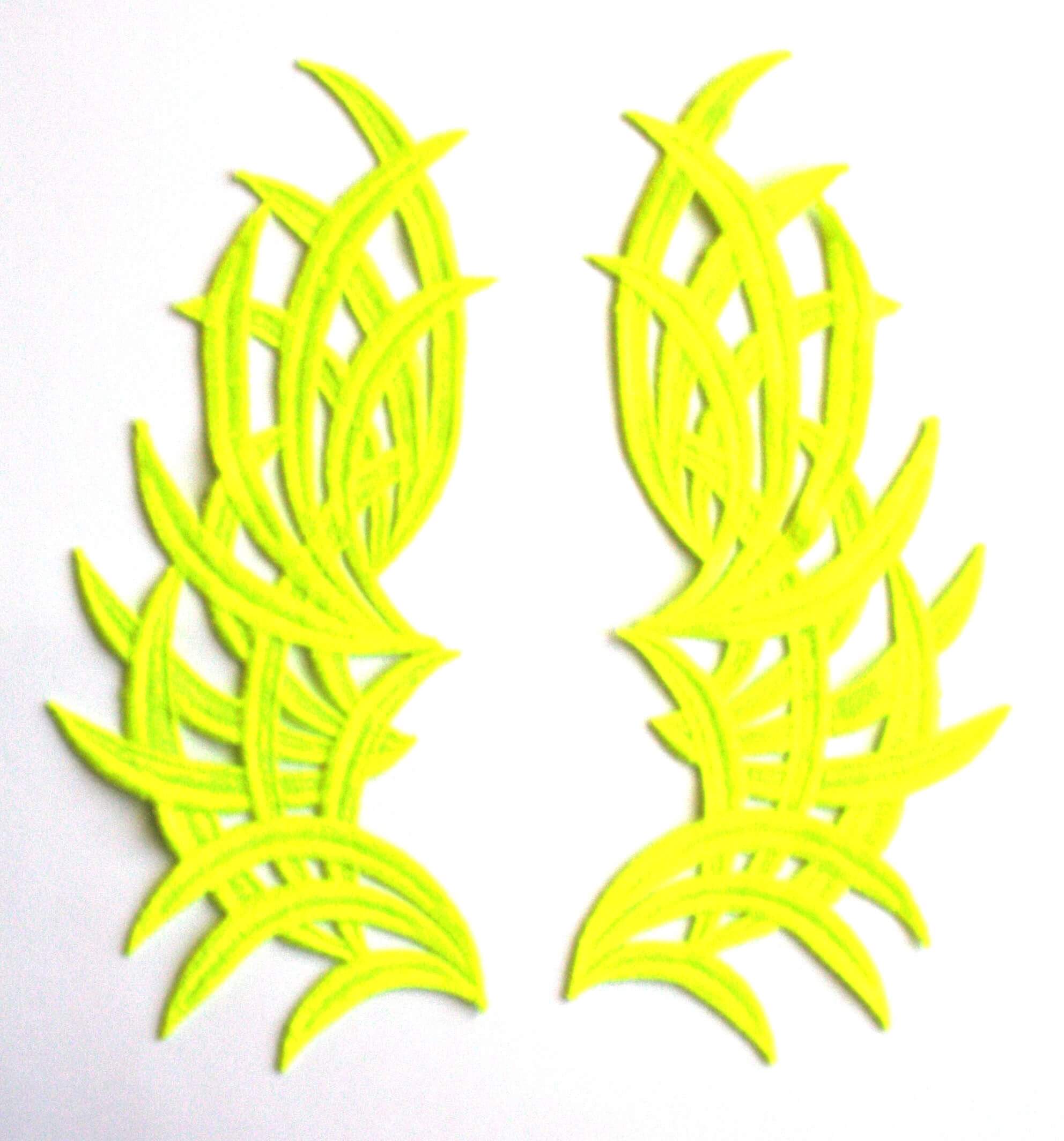 Мереживний лейс (2шт) Yellow Neon 23х10см